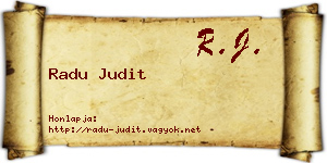 Radu Judit névjegykártya